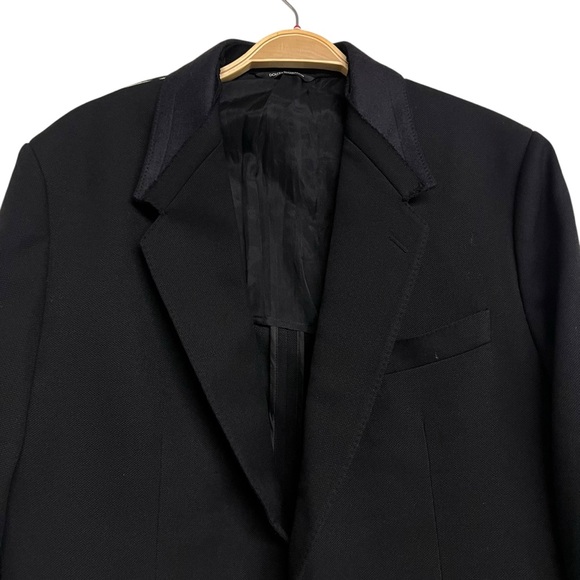New Mens Dolce & Gabbana Wool Silk Black Suit Jacket Blazer - Picture 2 of 13